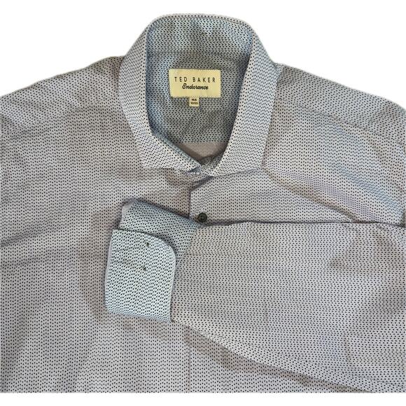 Ted Baker Endurance Shirt Mens 16.5 32/33 Contrast‎ Trim Cotton Button Front - Picture 1 of 8